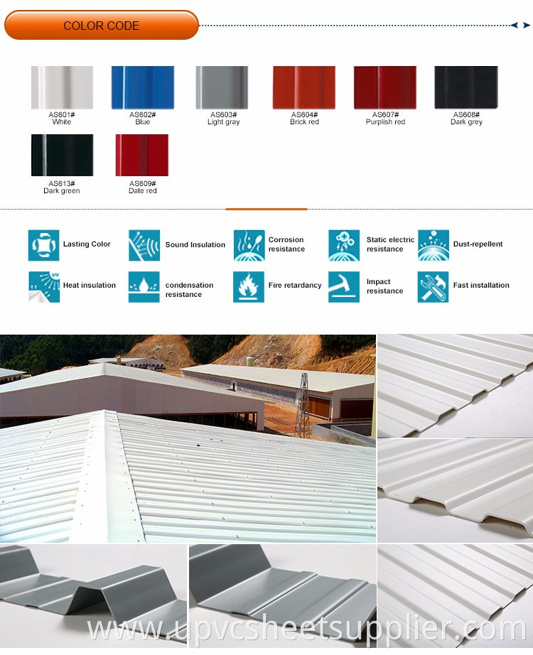 Advanced material wall sheet pvc plastic roof tile